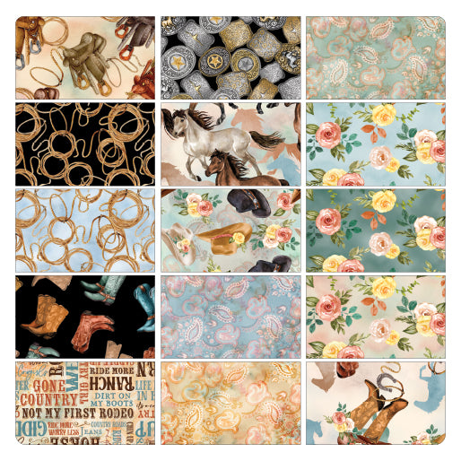 Gone Country Western 10" Layer Cake Nicole Decamp Benartex