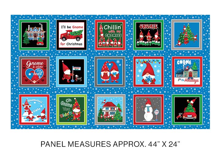 GNOMEVILLE BOXES DARK BLUE KANVAS STUDIO BENARTEX 12578P53B HALF YARD