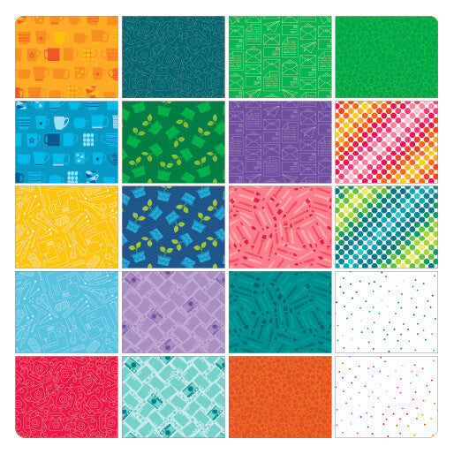 Happy Notes 5" Charm Squares Pack 42 Pieces from Benartex