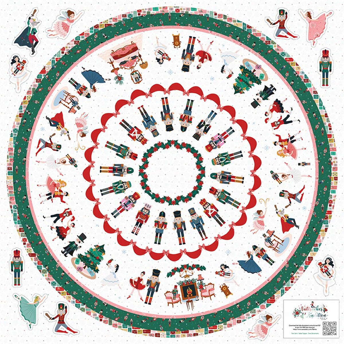 Nutcracker Tradition 54" Home Décor Tree Skirt Panel HD17679-PANEL Jennifer Long Riley Blake