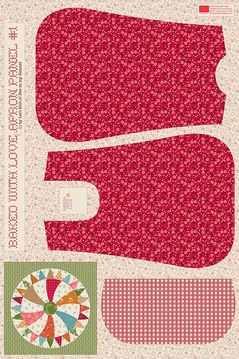 Baked With Love Apron Panel #1  HD18122-­PANEL Home Dec Lori Holt Riley Blake