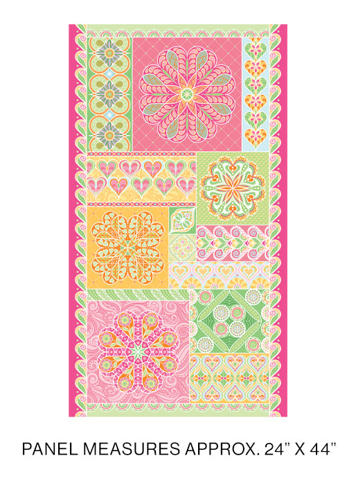 HEART PANEL ROSE  AMANDA MURPHY BENARTEX 1353426B HALF YARD