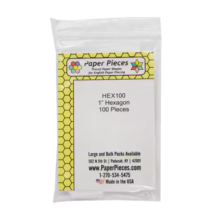 English Paper Piecing HEX100 Hexagons Pack 1in 100pc