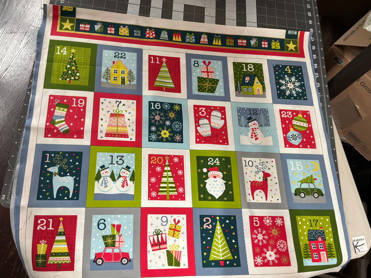 Advent Calendar - Makower Joy 2226 24" panel Metallic 9P