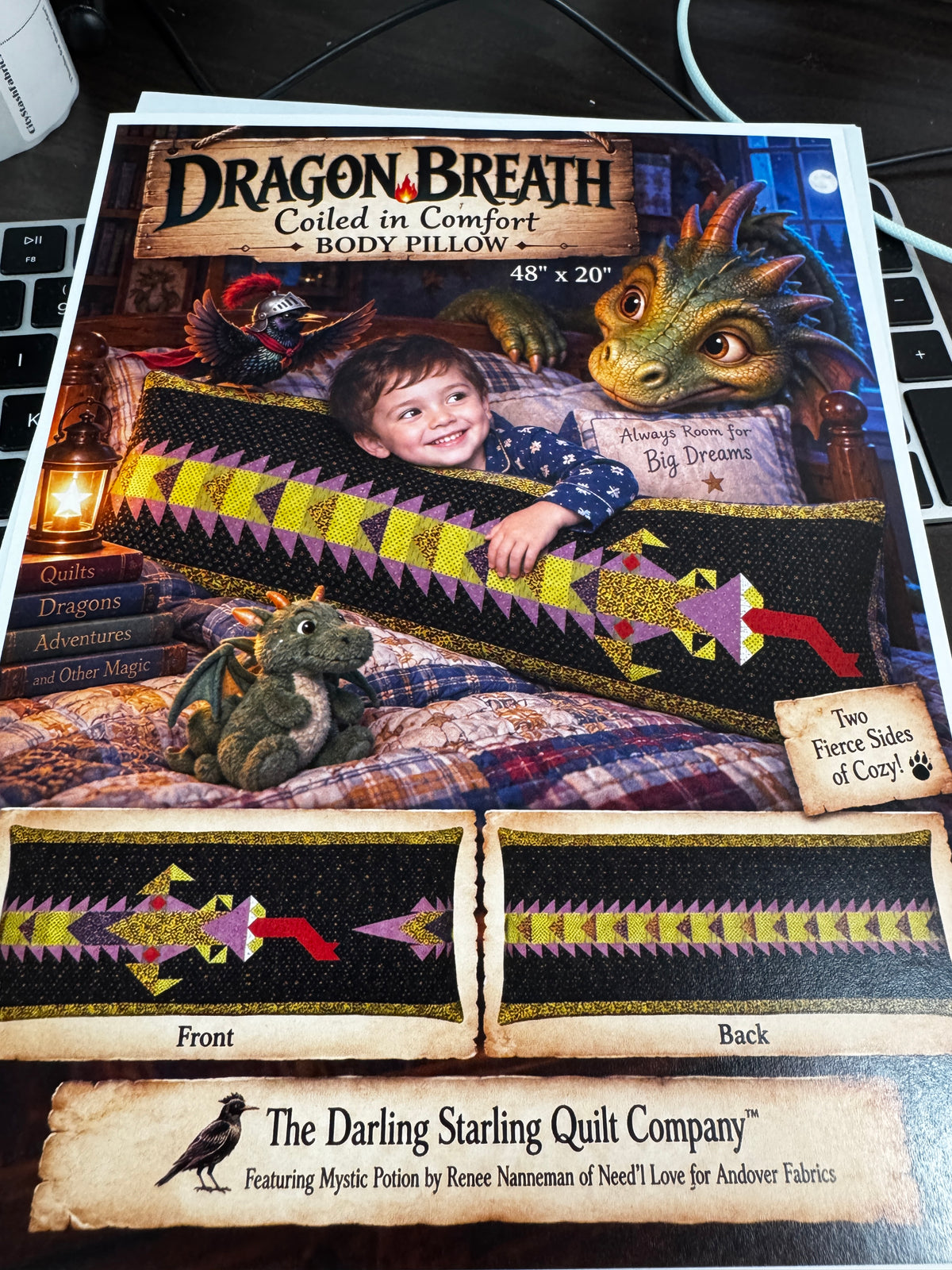 Dragon Body Pillow Case Pattern 48x20