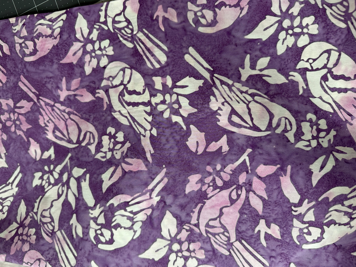 Bakyard Bird Batik Bundle Purple Riley Blake 4 Halfs