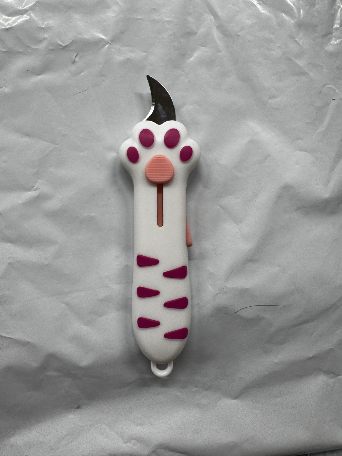 Cat Paw Knife Cutter Retractible - Pink White