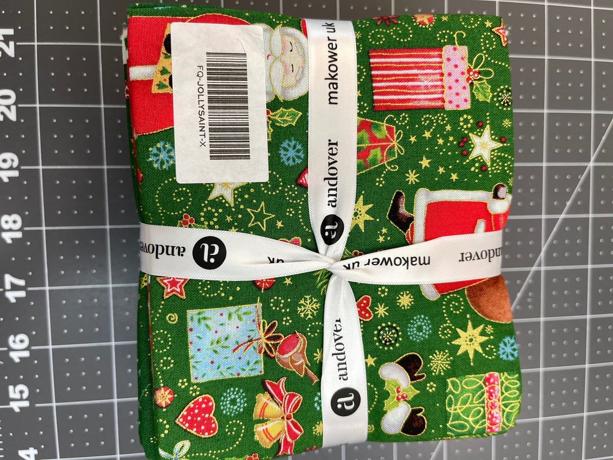 Jolly Saint Nick 15 Fat Quarter Bundle by Makower for Andover Fabrics