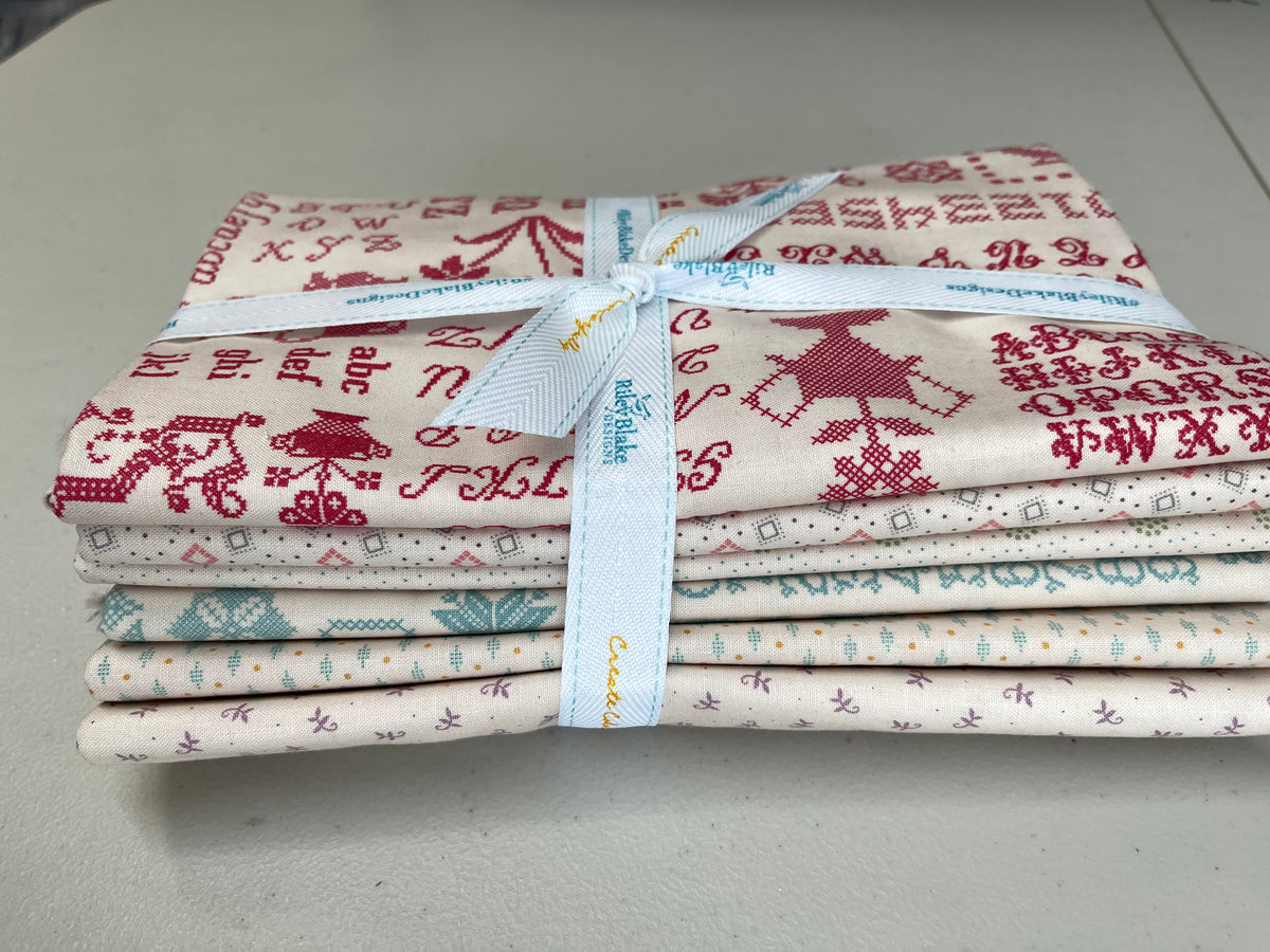 Piece & Plenty Latte 6 Yard Fabric Bundle, 6 Pieces Lori Holt for Riley Blake