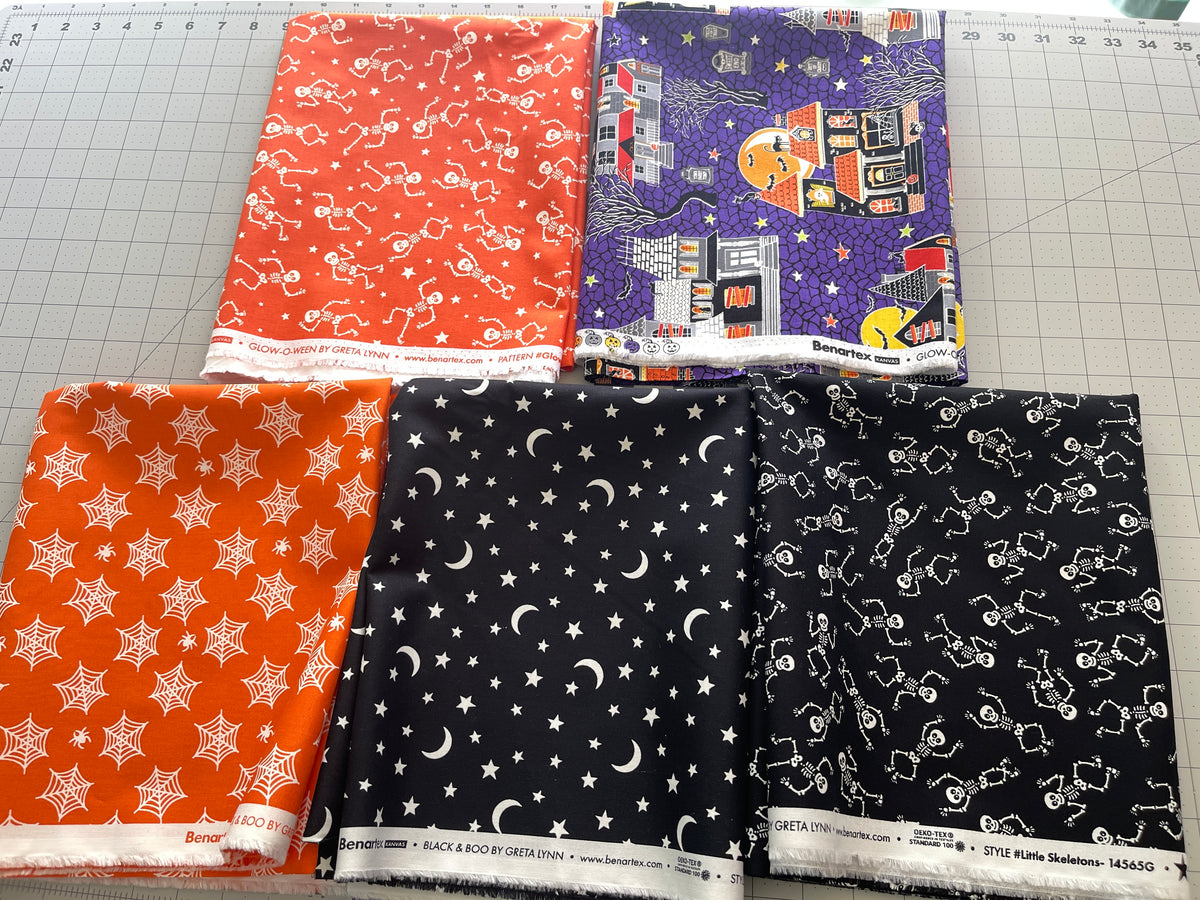 5 Yard Bundle Black & Boo (2 Pieces Glow In the Dark)
