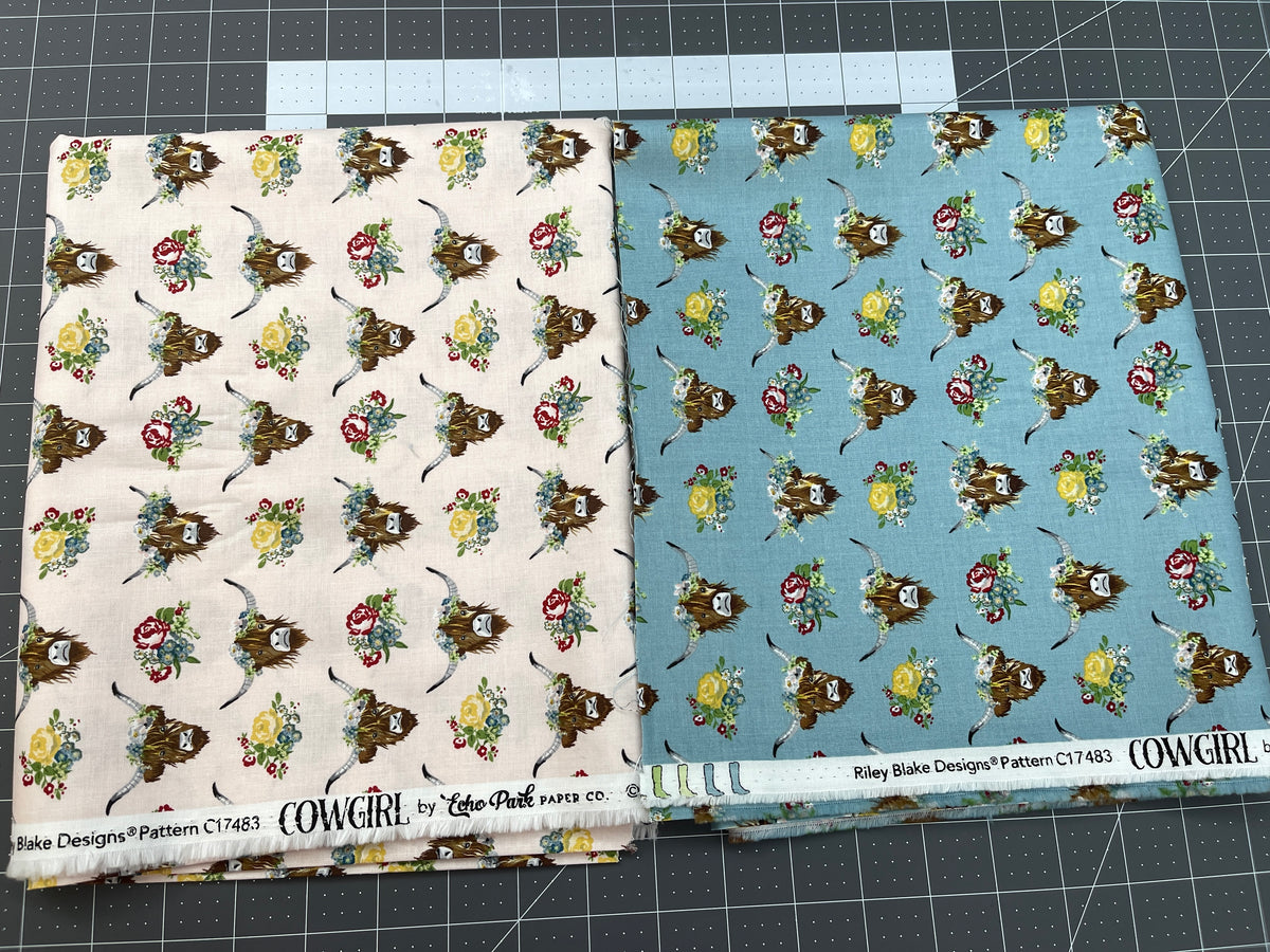 2 Yard Bundle - Cowgirl Highland Cow Riley Blake 56M