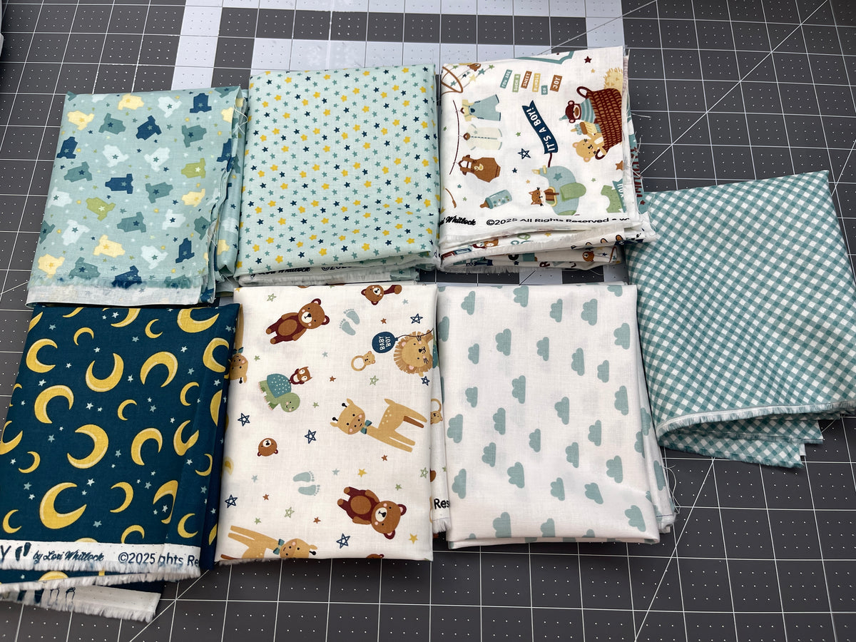 7 Fat Quarter Bundle Baby Boy Riley Blake 63M