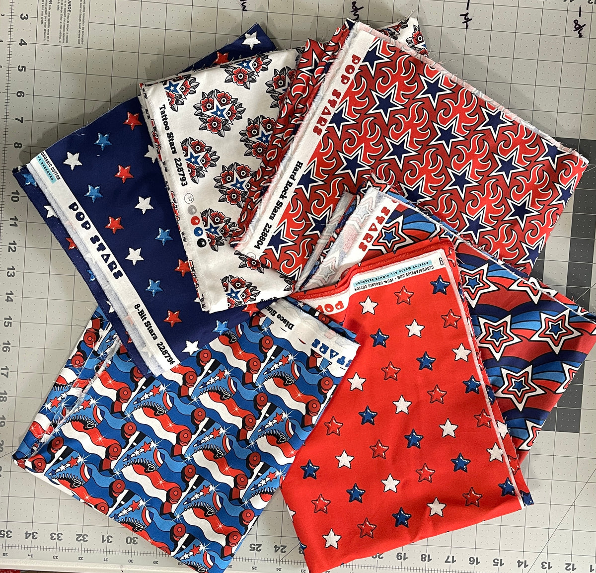 6 Yard Bundle - Pop Stars - 100% Organic By Cloud 9 Fabrics