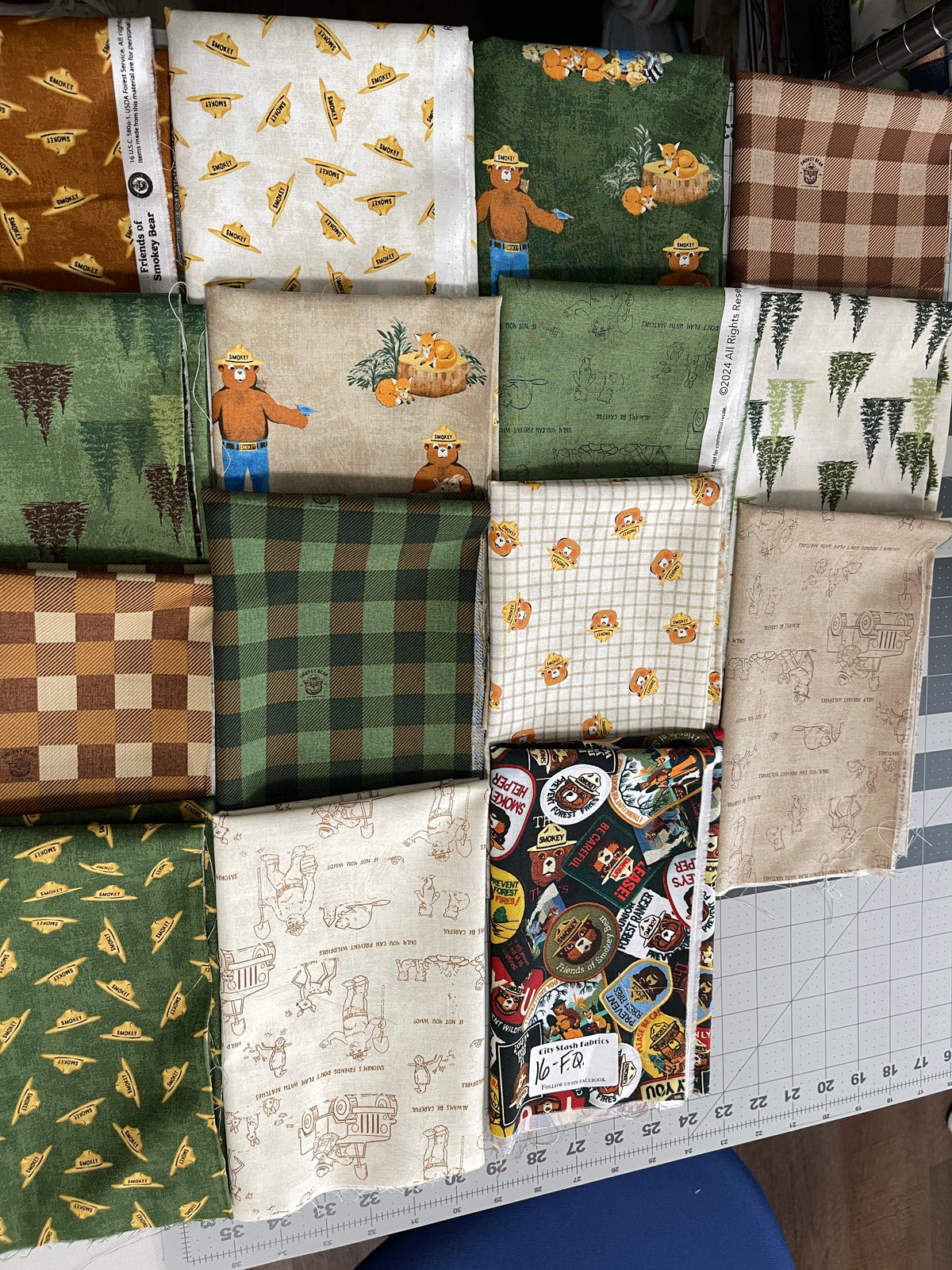 16 Fat Quarter Bundle - Smokey The Bear Riley Blake 89Q