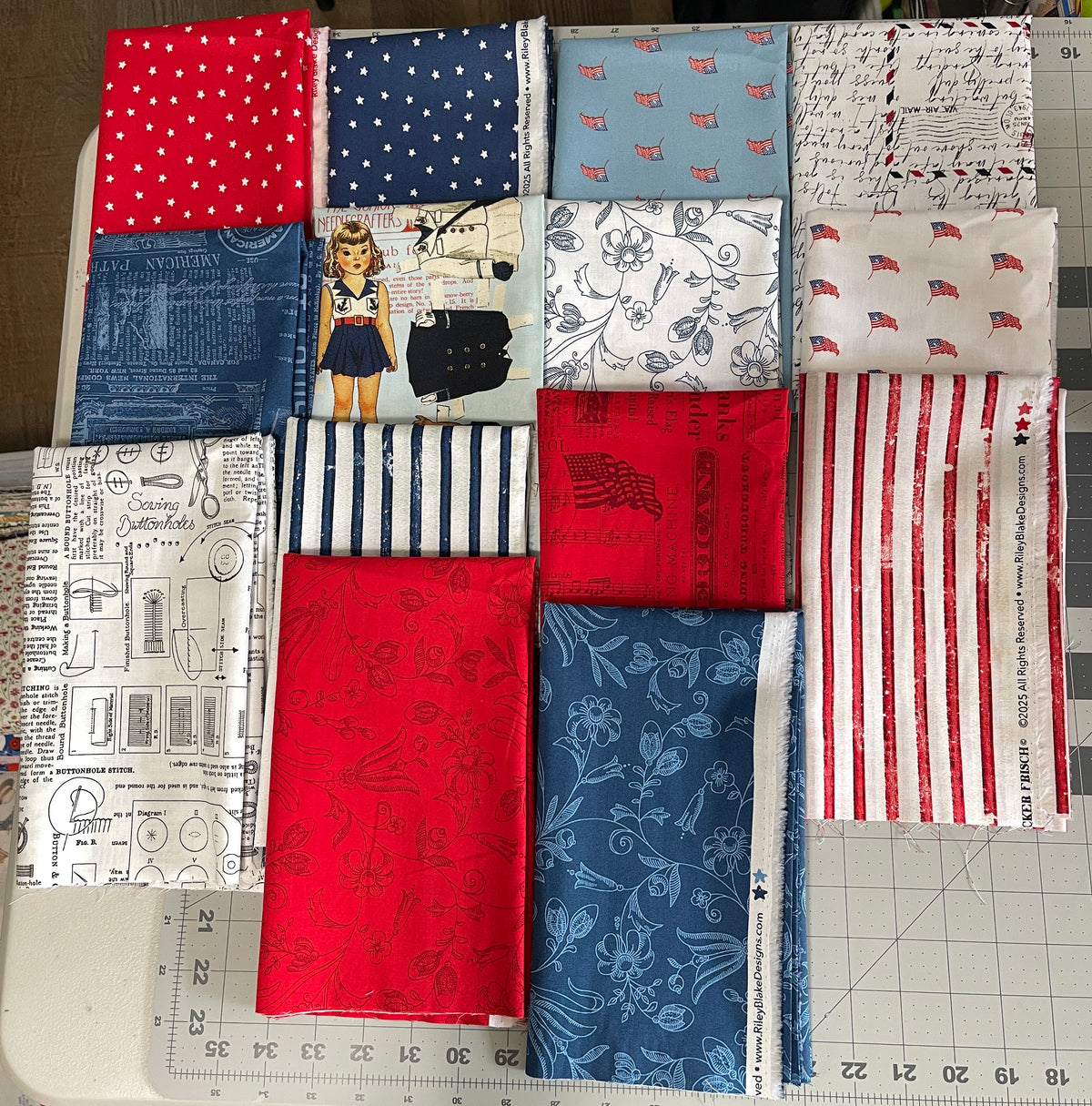14 Half Yard Bundle - Sew America J. W. Frisch By Riley Blake 90H