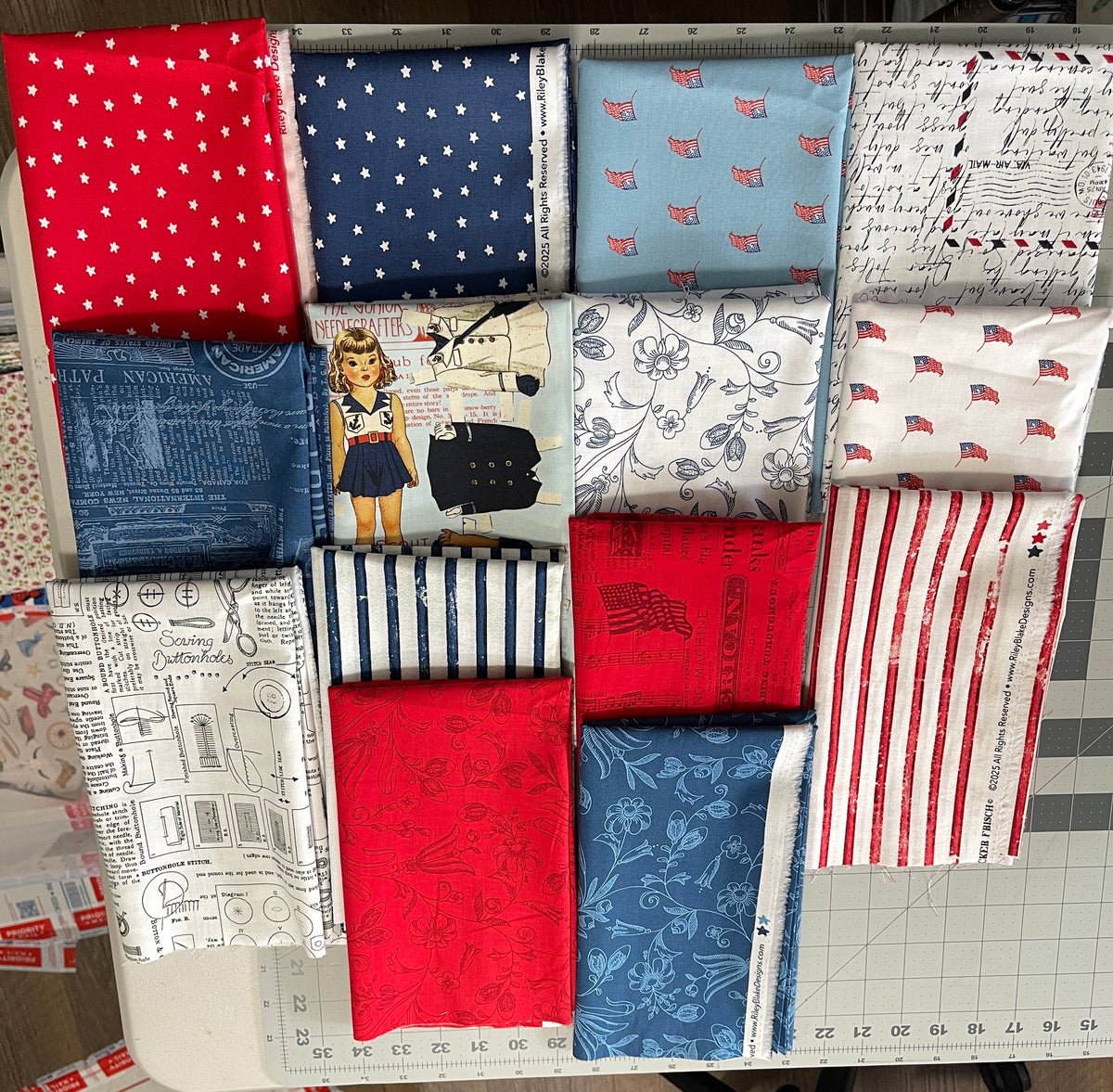 14 Half Yard Bundle - Sew America J. W. Frisch By Riley Blake 90H