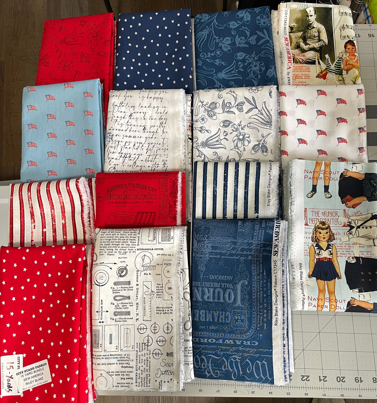15 Yard Bundle - Sew America J. W. Frisch By Riley Blake 90Y