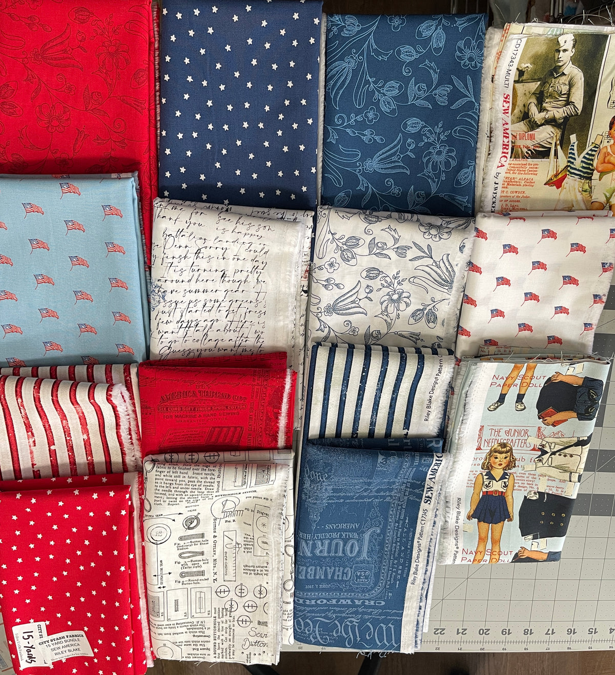 15 Yard Bundle - Sew America J. W. Frisch By Riley Blake 90Y