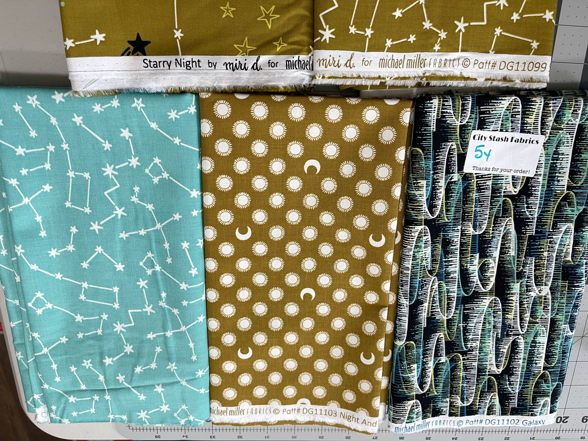 5 Yard Bundle - Starry Night (Glow In The Dark) Michael Miller 92Y