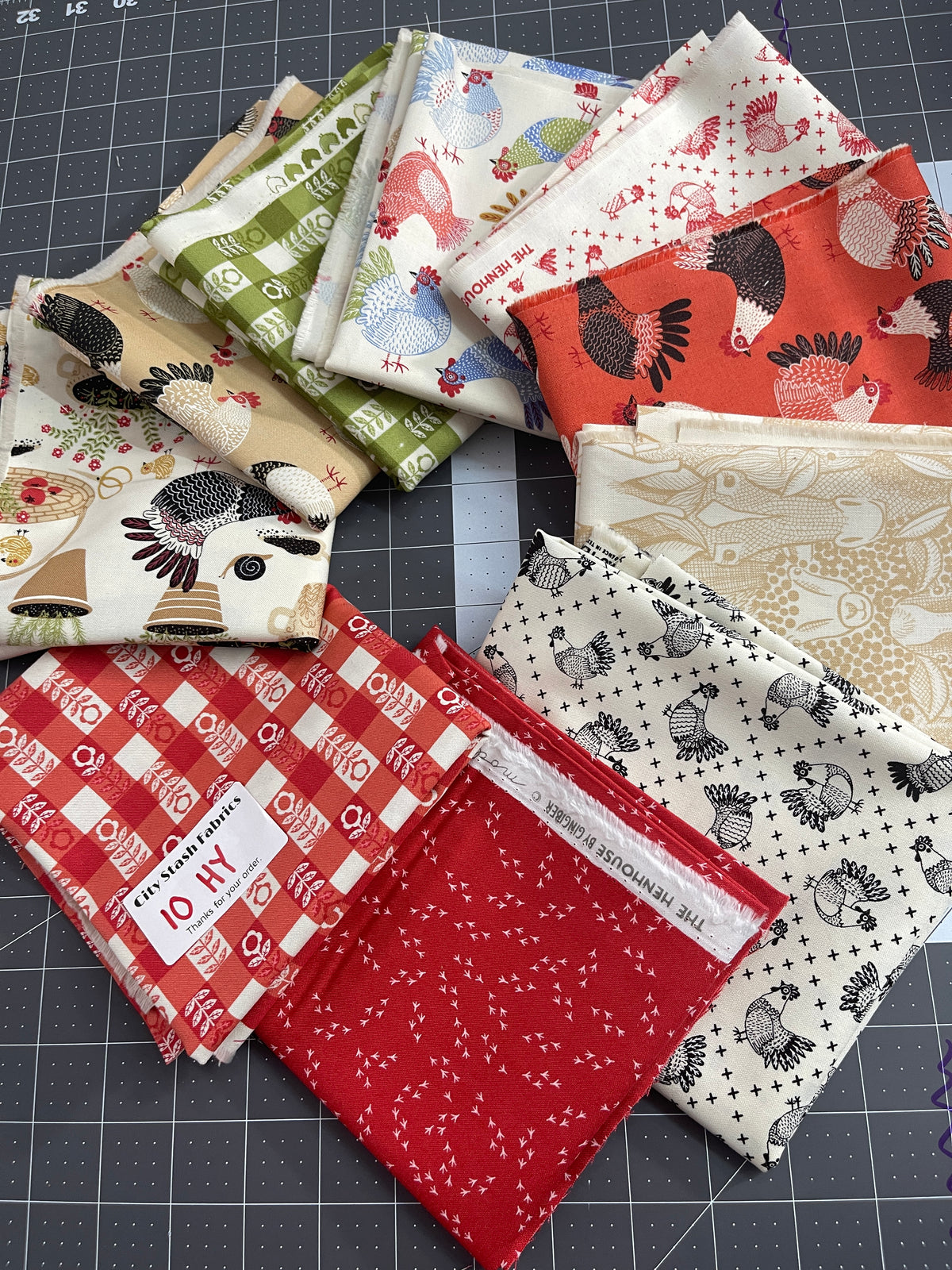 10 Half Yard Bundle The Henhouse Moda 122H
