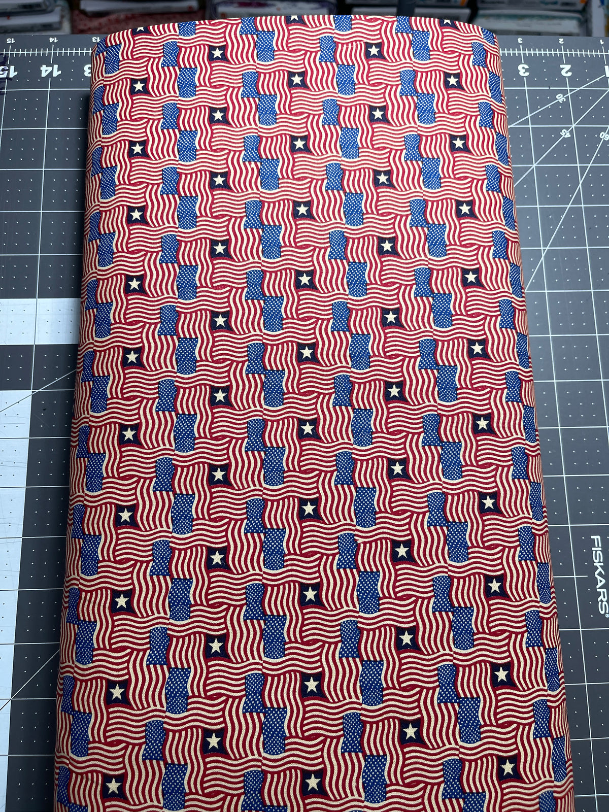 Patriotic America Flag 100% Cotton Made In USA 15 Yard Bolt