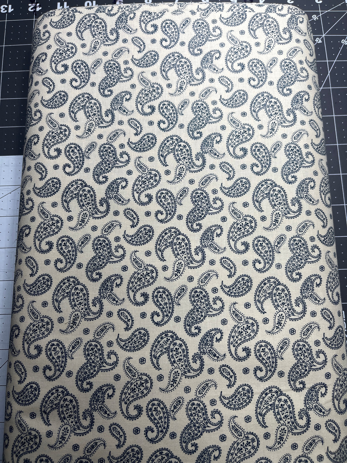 Calico Paisley 1800's Reprint Blue 100% Cotton 15 Yard Bolt