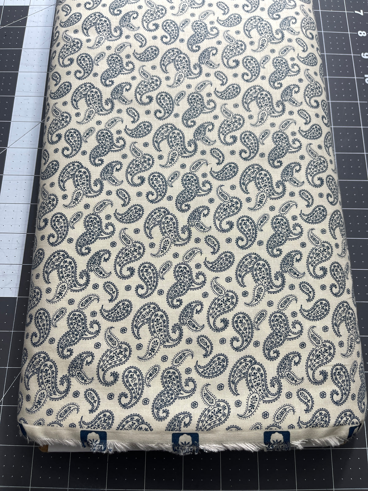 Calico Paisley 1800's Reprint Blue 100% Cotton 15 Yard Bolt