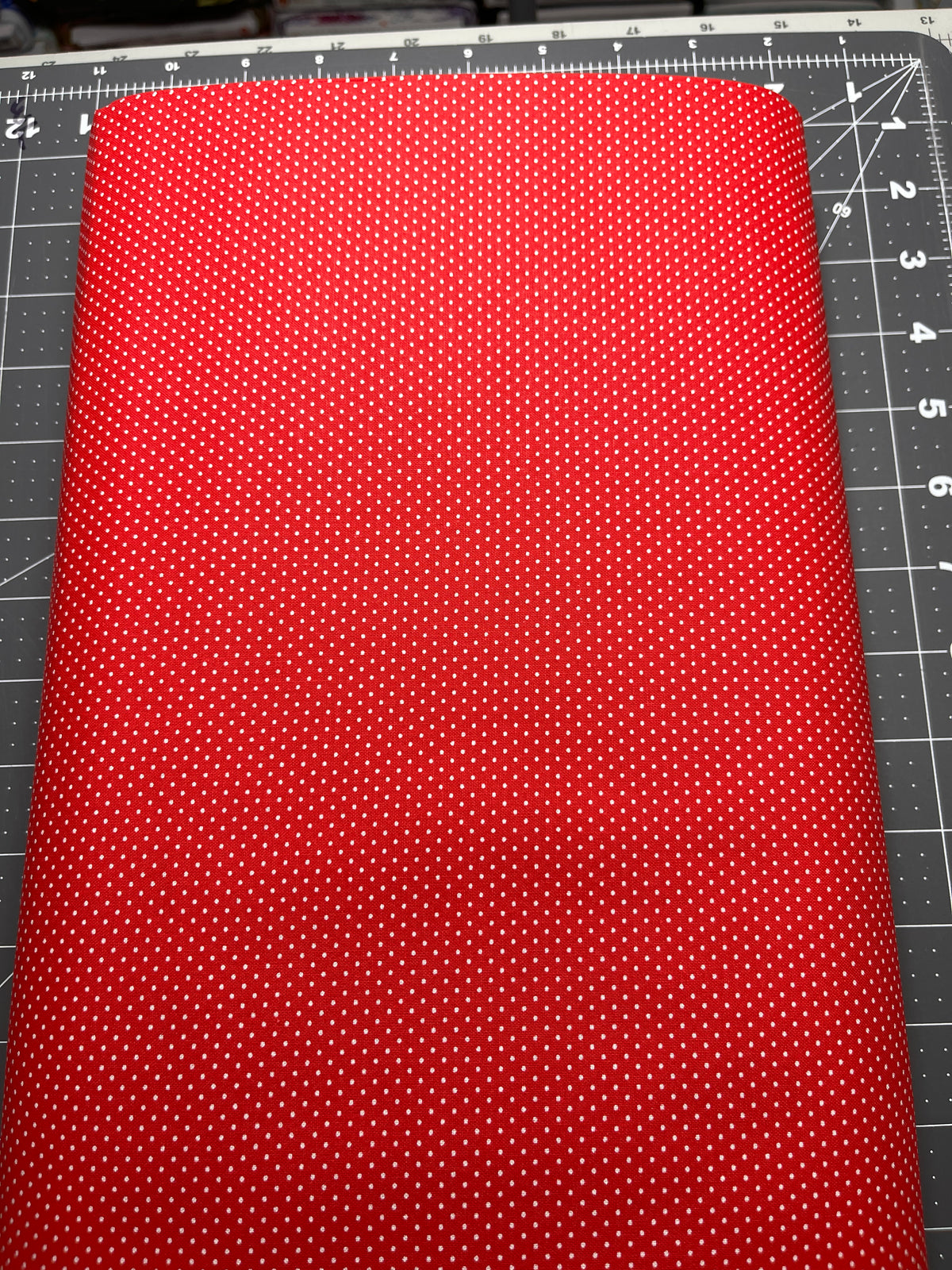 Swiss White Polka Dots Red 100% Cotton 15 Yard Bolt