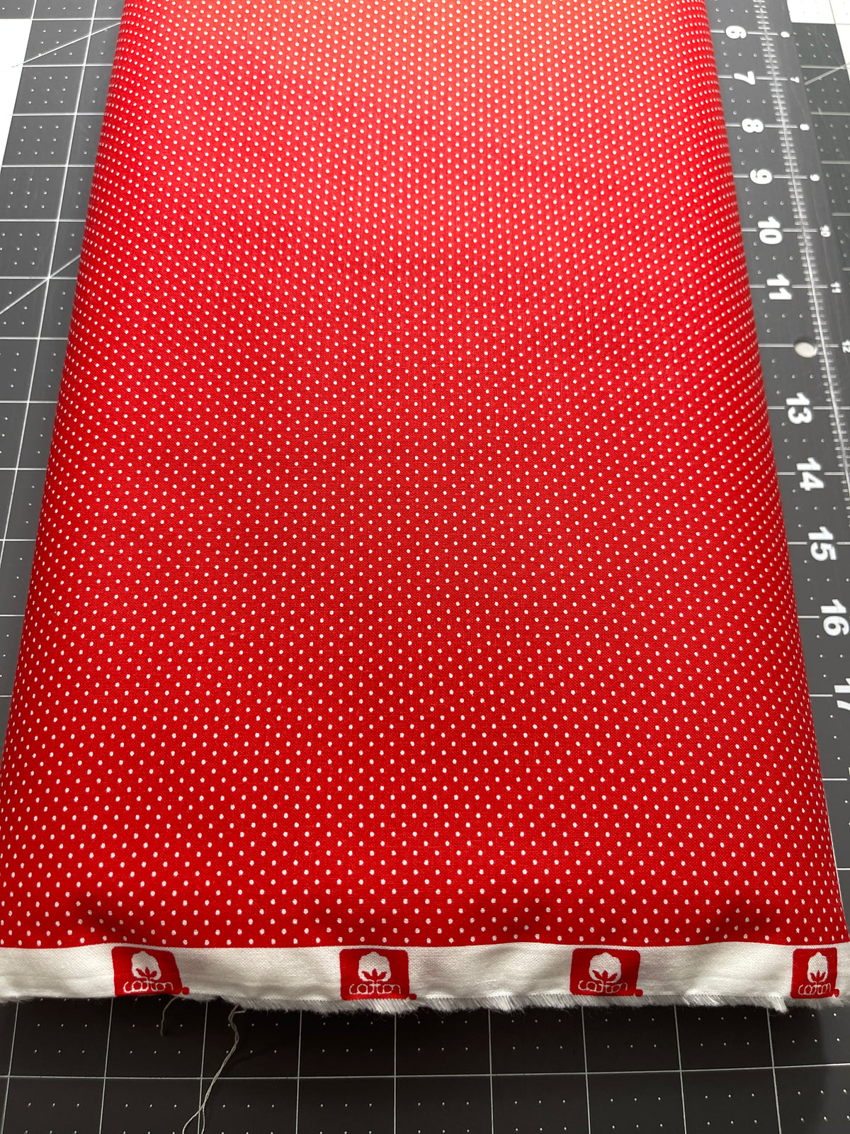 Swiss White Polka Dots Red 100% Cotton 15 Yard Bolt