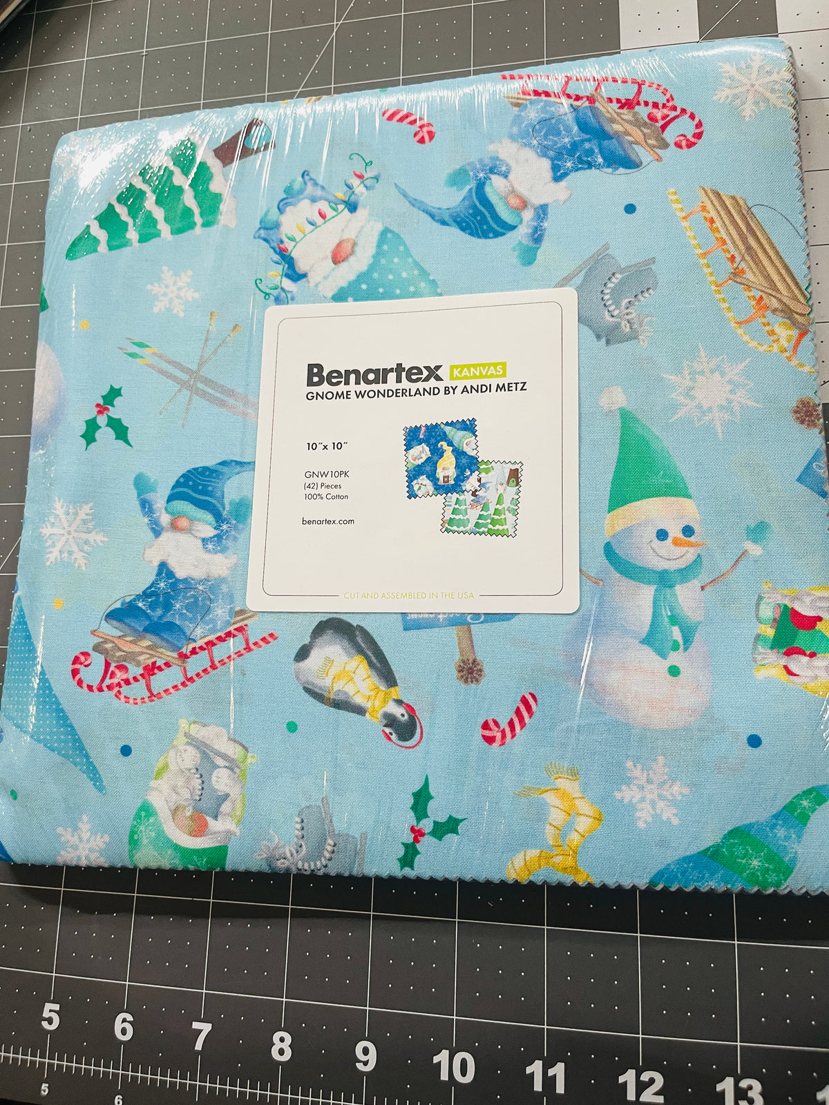 Gnome Wonderland 10" Squares Layer Cake by Andi Metz GNW10PK Benartex Kanvas