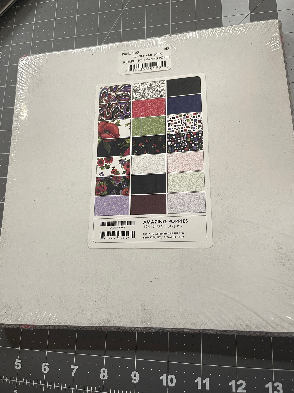 Amazing Poppies 10" Squares Layer Cake AMP10PK Benartex