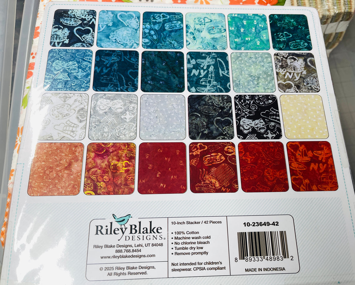 Batik New York Shop Hop 10" Stacker Layer Cake 10-23649-42 Riley Blake