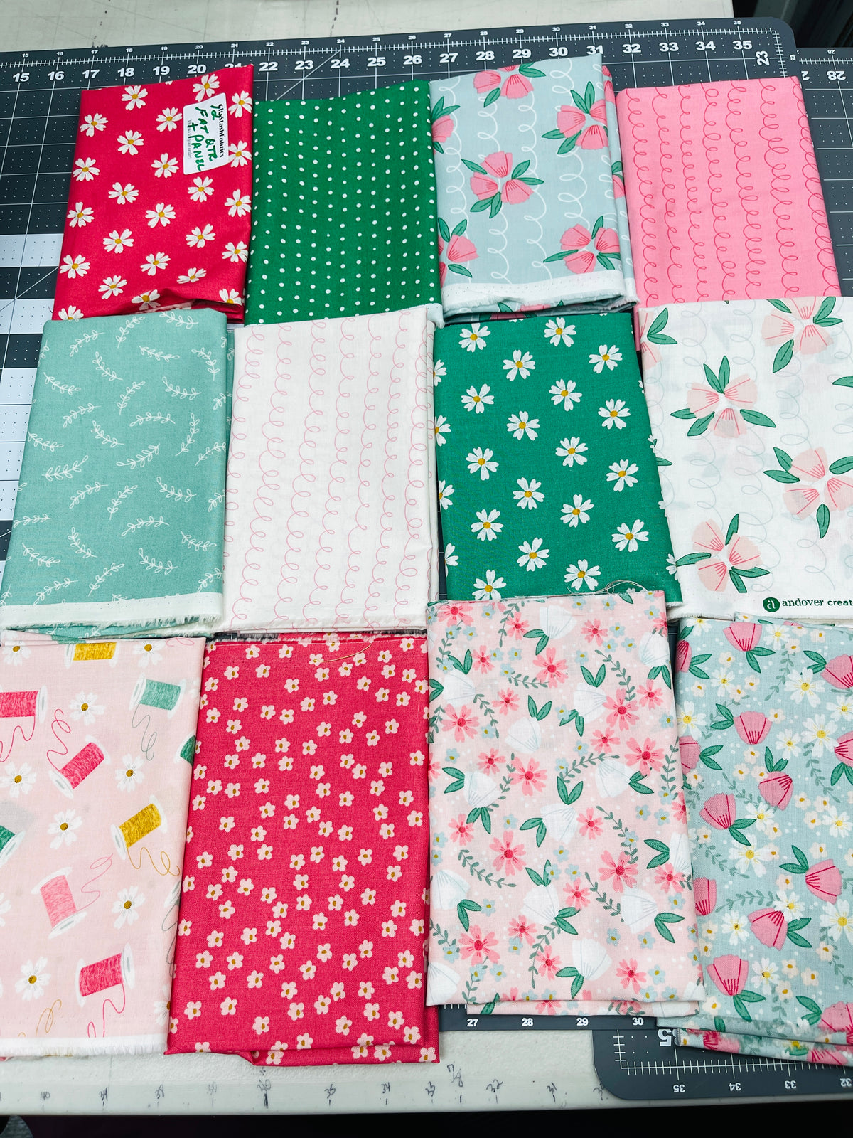 12 Fat Quarter + Panel Bloom & Sew Amy Latta Andover 254Q