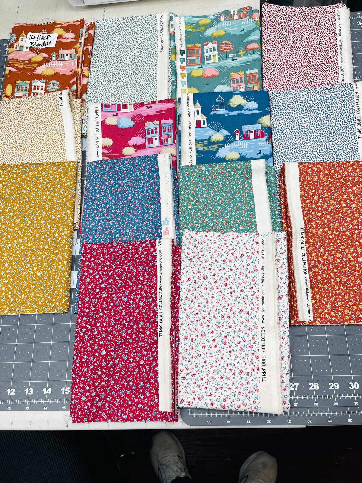 14 Half Yard Bundle Tilda Village Life Blender 258H