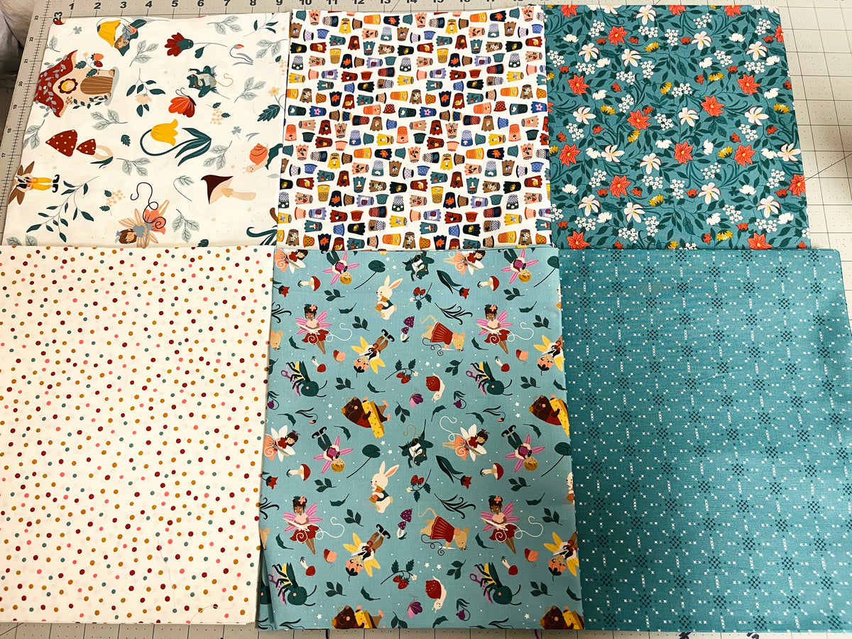 6-Yard + Panel Thimbelina White Bundle 1YD-16860C Jennifer Long Riley Blake 264Y