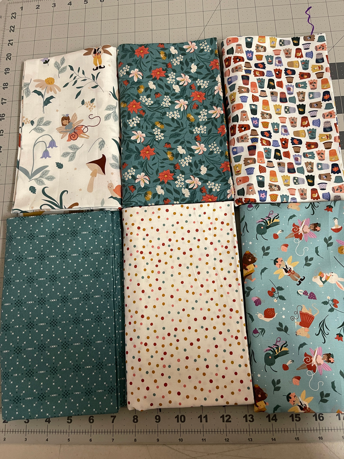 6-Yard + Panel Thimbelina White Bundle 1YD-16860C Jennifer Long Riley Blake 264Y