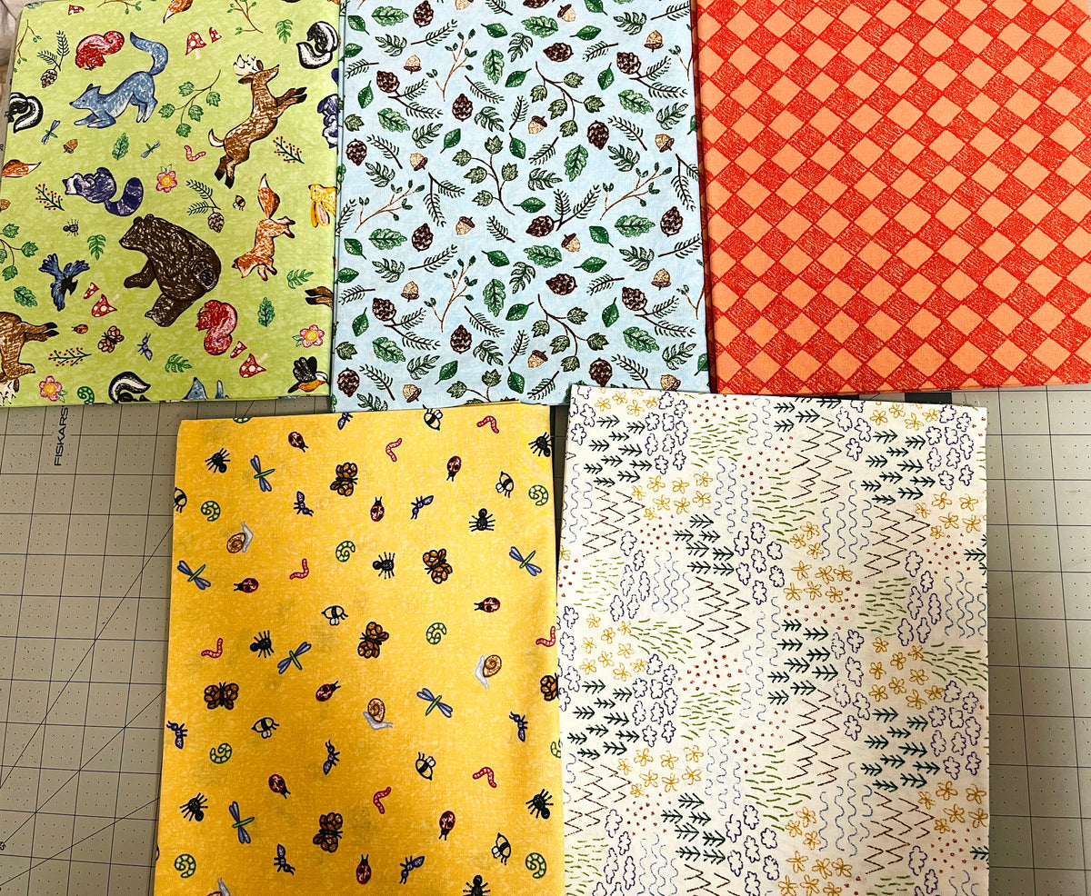 5 Yard + 1 Yard Panel Colorful Critters Green 6 Pieces 1YD­-17910G­-6 Riley Blake 268Y