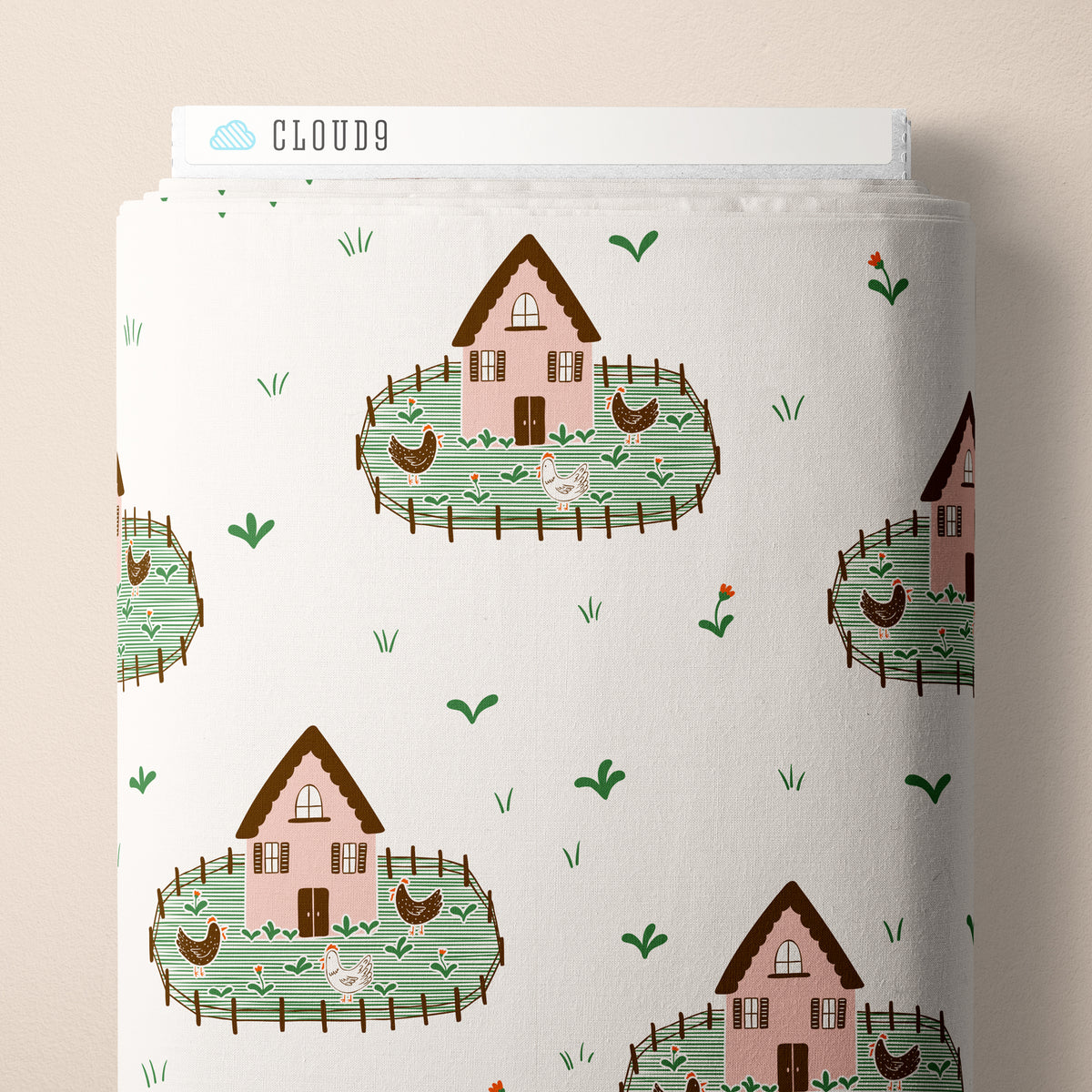 It Was the 70s 229373 In Flock Green Cora Vickers Cloud9 Half Yard