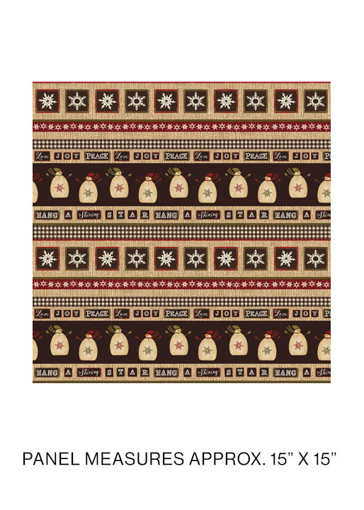 JINGLE ALLTHE WAY STRIPE MULTI  BETH ALBERT/MAIN ART BENARTEX 1237199B HALF YARD