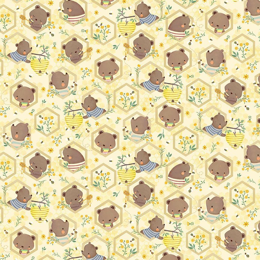 Honey Bear KIDZ-CD3488 Timeless Treasures Half Yard