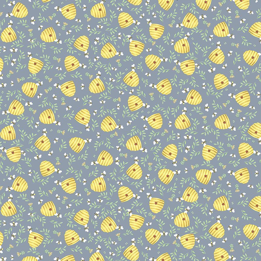 Honey Bear Tossed Bee Hives KIDZ-CD3492 Timeless Treasures 18 Yard Bolt
