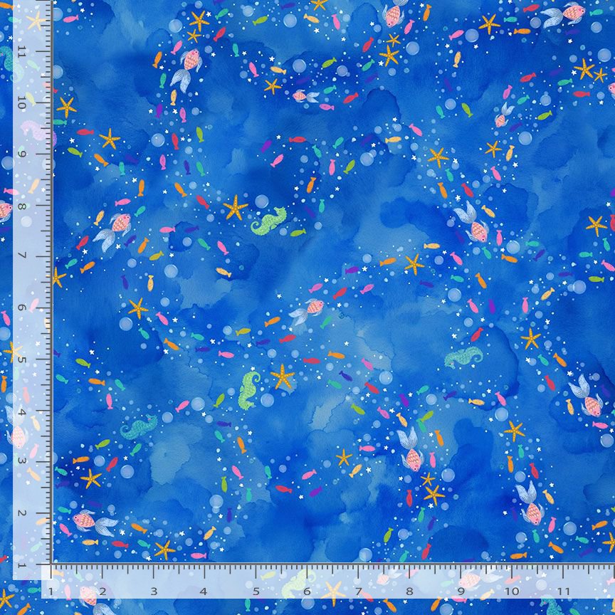 Seas the Day KIDZ-CD4655 SEA Tiny Swirly Sea Life Timeless Treasures Half Yard