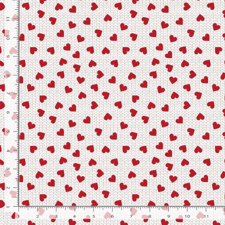 I Heart Knitting KNIT-CD4677 WHITE Knit Hearts Timeless Treasures Half Yard