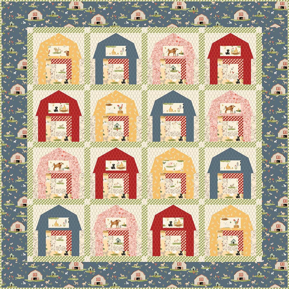 Lil' Farm Friends KT-­17940 I Spy Farm Quilt Kit Kelsey Carlson Riley Blake