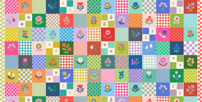 Patchwork Joy 3" Flower Squares Patchwork L40 Lewis & Irene Half Yard