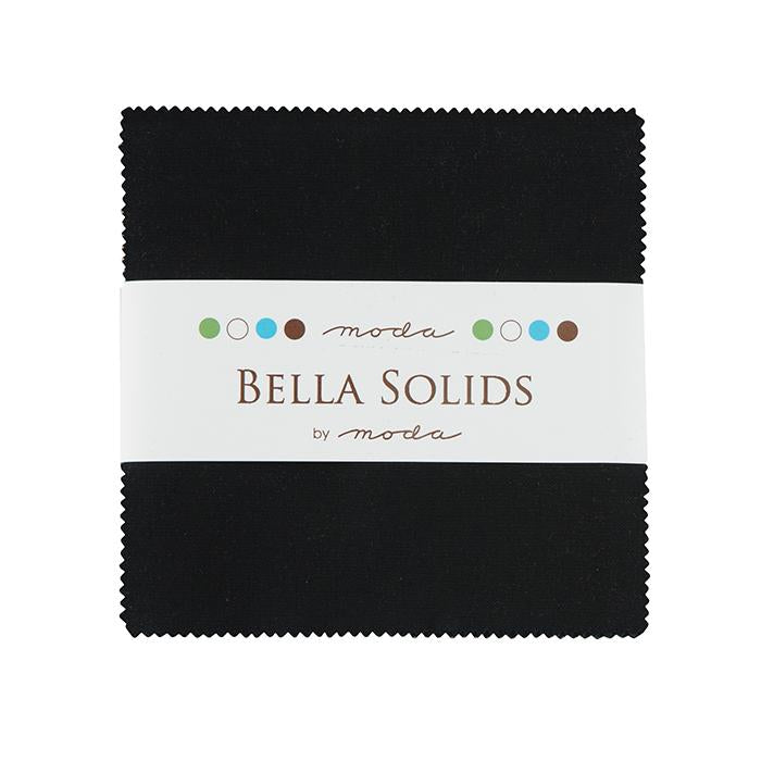 Bella Solids Charm Pack Black 9900PP 99 MODA 42 Pieces