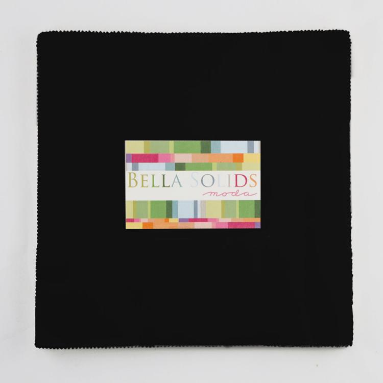 Bella Solids 10" Junior Layer Cake Black 9900JLC 99 20pc Moda