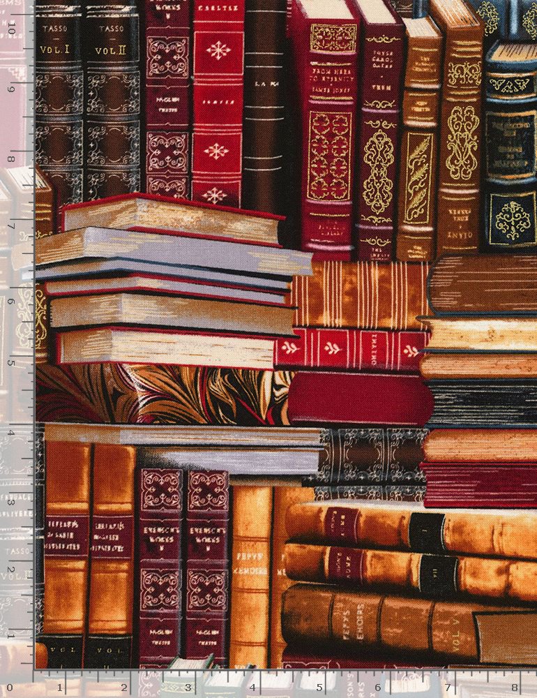 Library Books by Timeless Treasures LIBRARY-CM8214 MULTI by the Half Yard