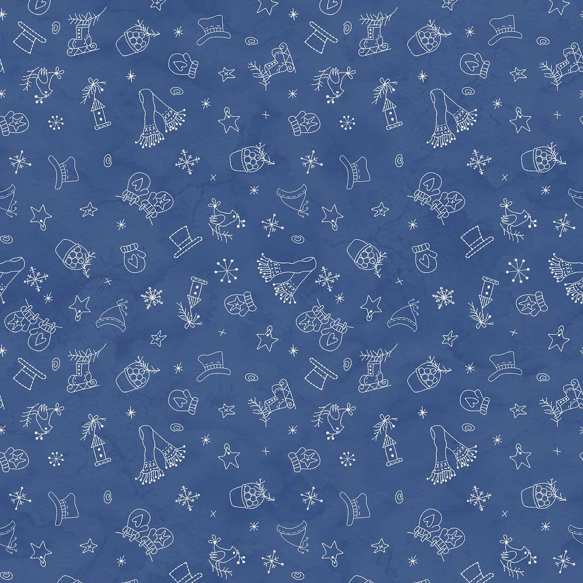 Frosty Friends Hats and Mittens Dark Blue MAS11482-B2 Robin Kingsley Maywood Half Yard