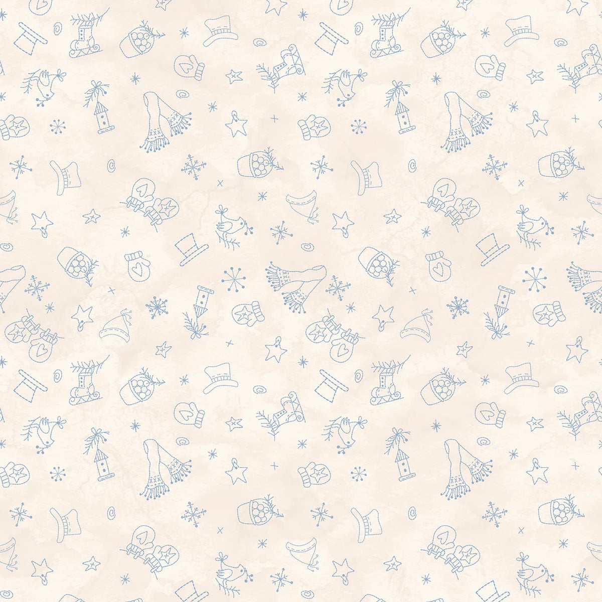 Frosty Friends Hats and Mittens Cream MAS11482-E Robin Kingsley Maywood Half Yard
